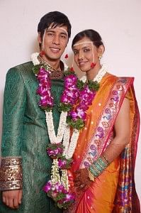 A happy couple: Arata Izumi and his Indian wife