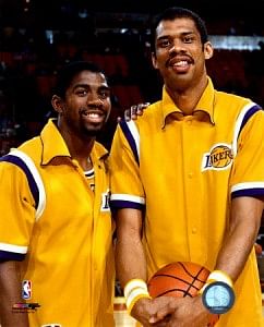 Magic Johnson and kareem Abdul-jabbar