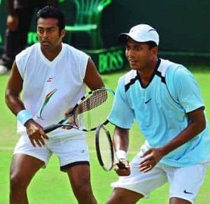 Leander Paes with Mahesh Bhupathi