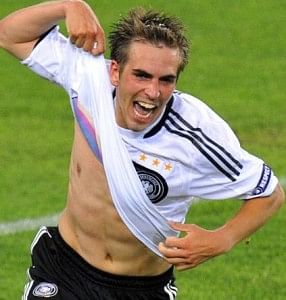 Skipper Lahm scored the equalizer for Germany 